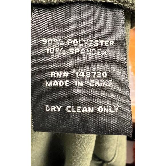 Vintage 90s Skirt Midi Faux Suede Olive Green Sz 8 Stretch Rockabilly Whimsigoth - Picture 8 of 9